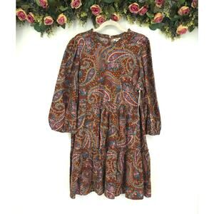 a.n.a A New Approach Paisley Ruffle Tier Dress Size 1X NWT